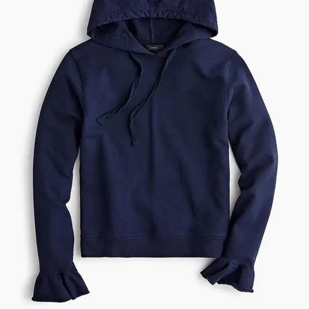 J.Crew Navy Sweatshirt w/ Ruffle Sleeve